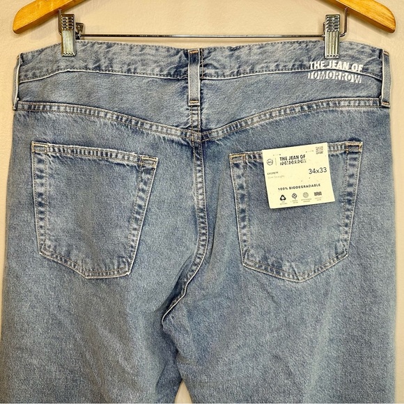 Adriano Goldschmied-Jeans of Tomorrow Sz34x33 Blue Everett Slim Straight Jeans - Picture 5 of 11